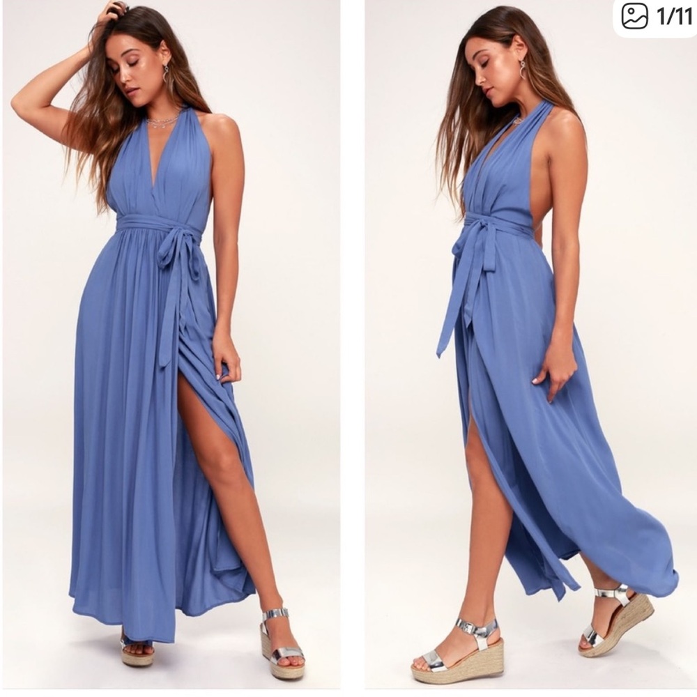 Lulu's Blue Magical Movement Maxi Dress